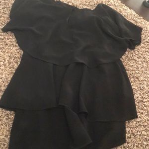 Ruffle Black short sleeved blouse